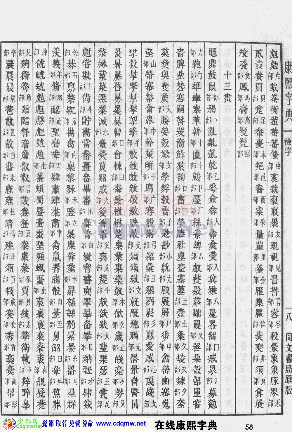 瓷都取名——康熙字典原图扫描版，第58页