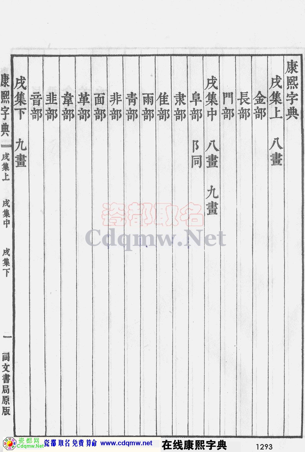 瓷都取名——康熙字典原图扫描版，第1293页