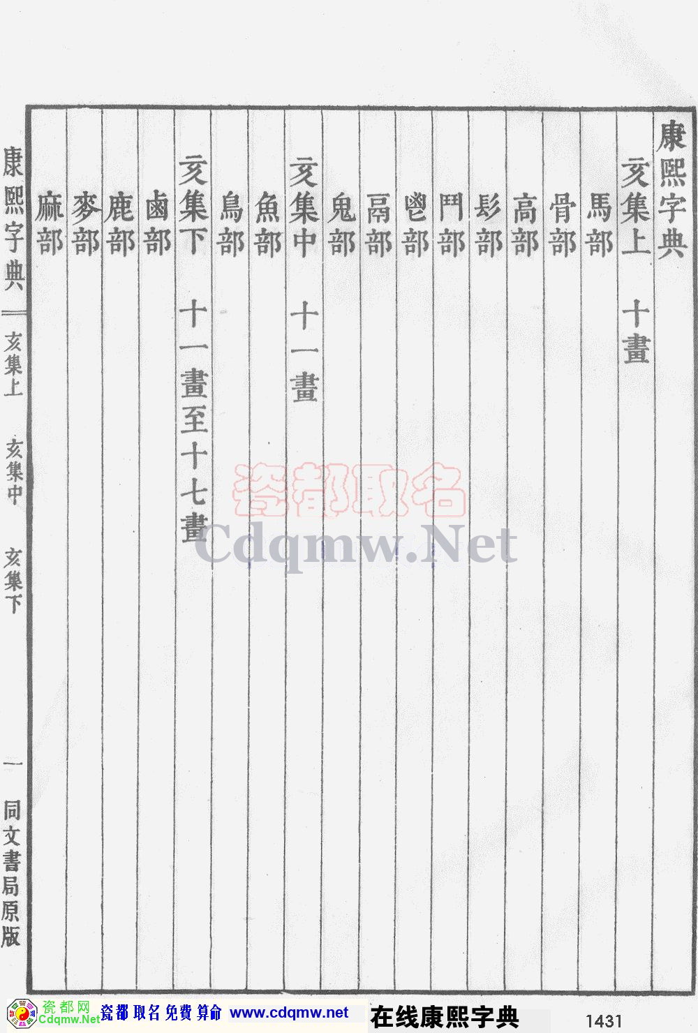 瓷都取名——康熙字典原图扫描版，第1431页