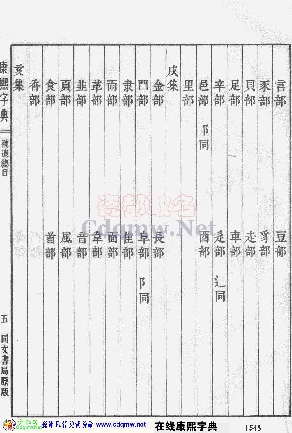 瓷都取名——康熙字典原图扫描版，第1543页