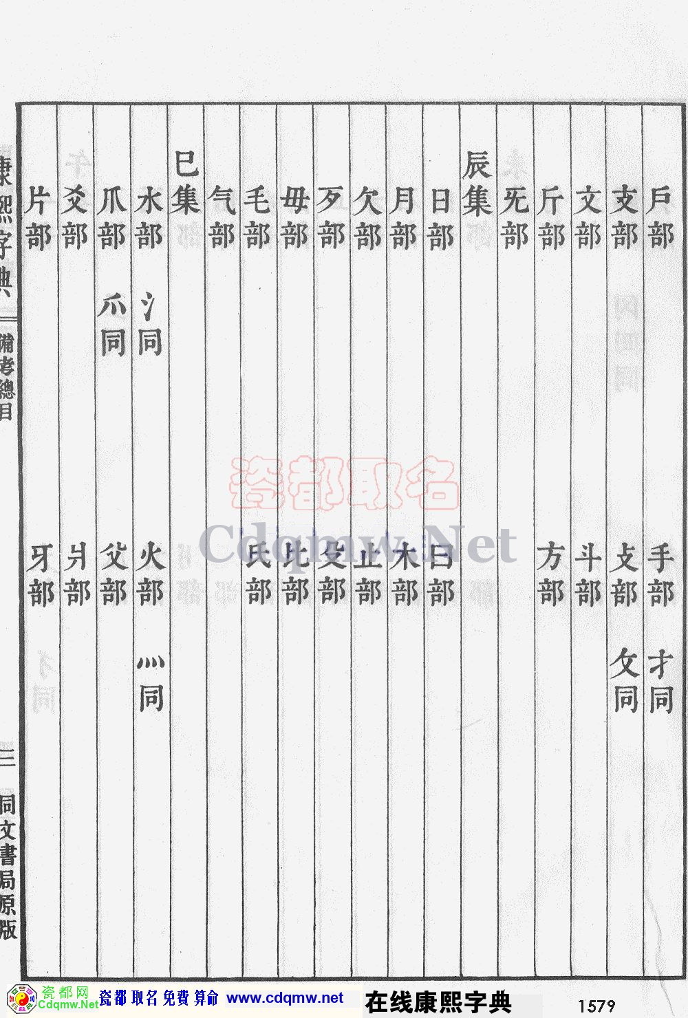 瓷都取名——康熙字典原图扫描版，第1579页